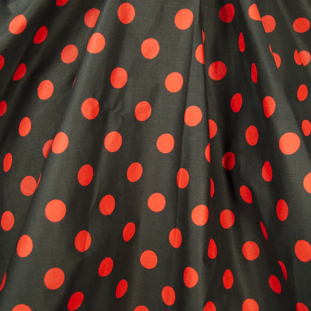 Red & Black Dot Circle Skirt