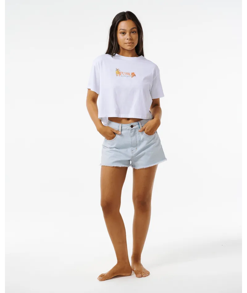 Rip Curl Island Crop Tee-White