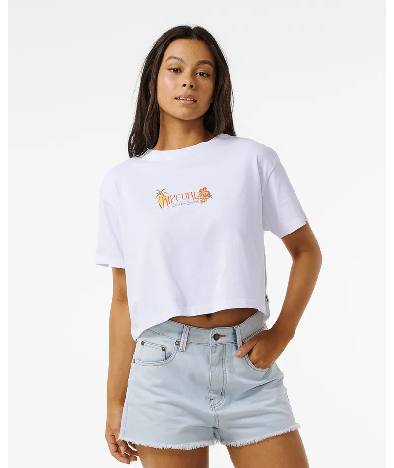 Rip Curl Island Crop Tee-White