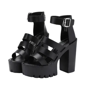 Strappy Platform Heeled Sandals