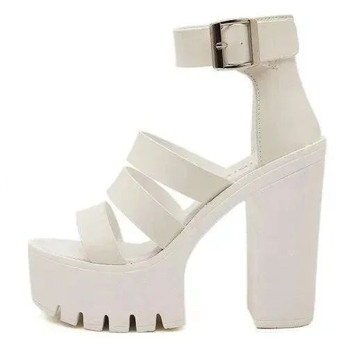 Strappy Platform Heeled Sandals