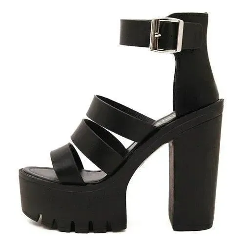 Strappy Platform Heeled Sandals