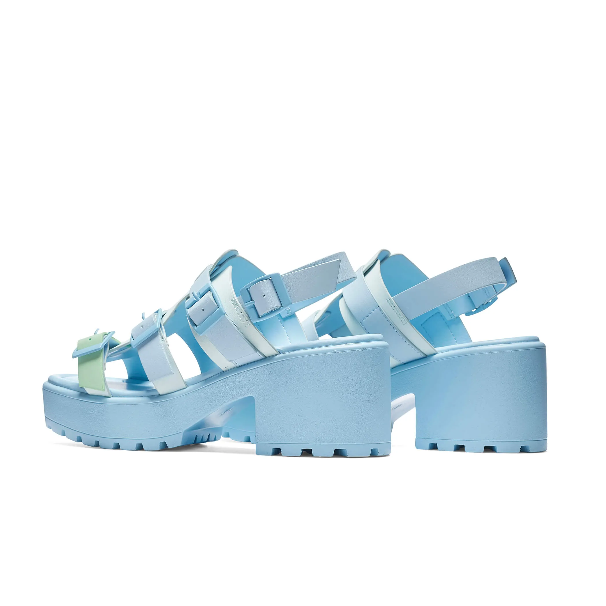 Sugar Season Chunky Buckle Sandals - Blue