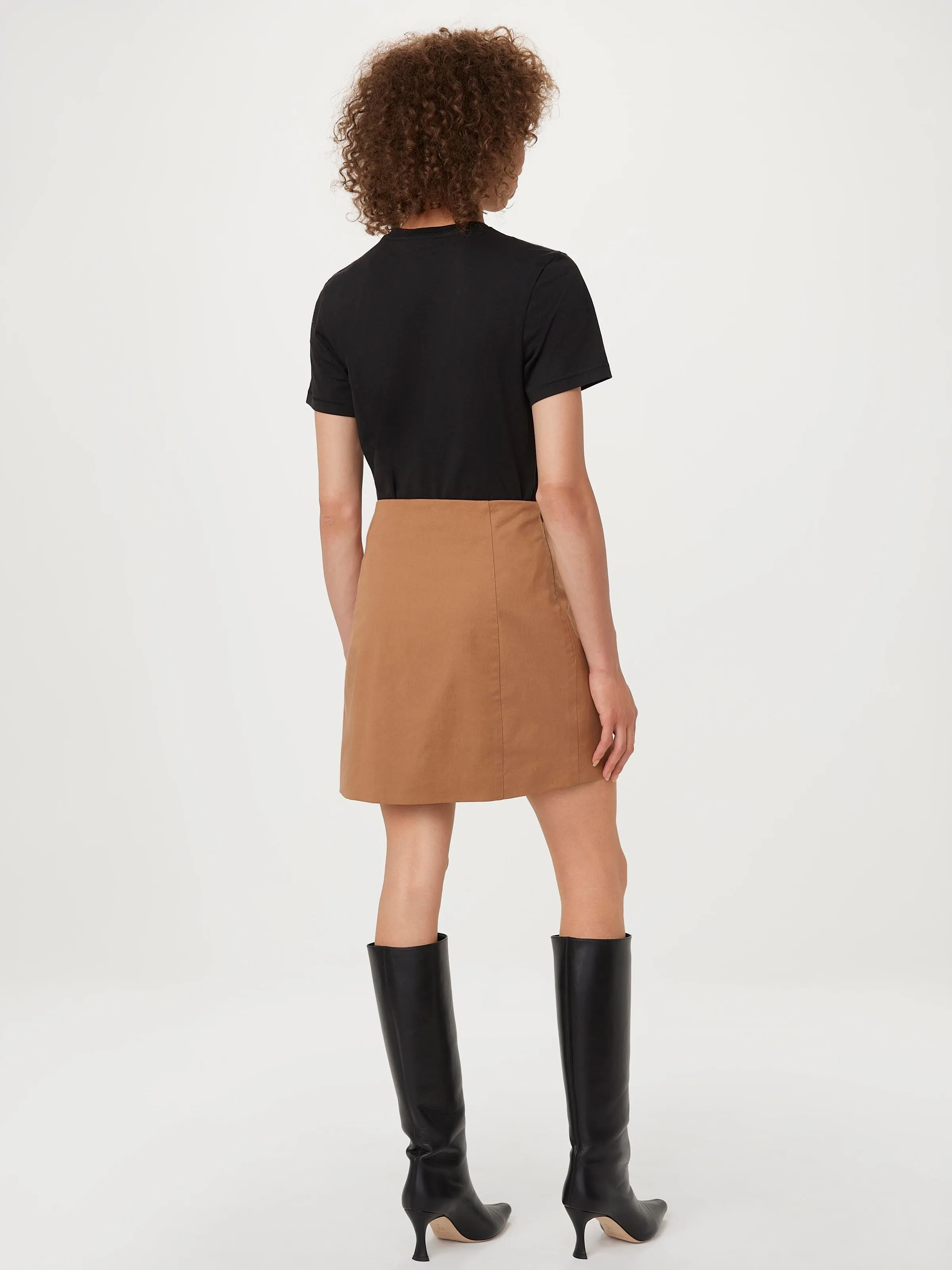 The Slit Mini Skirt in Nutmeg