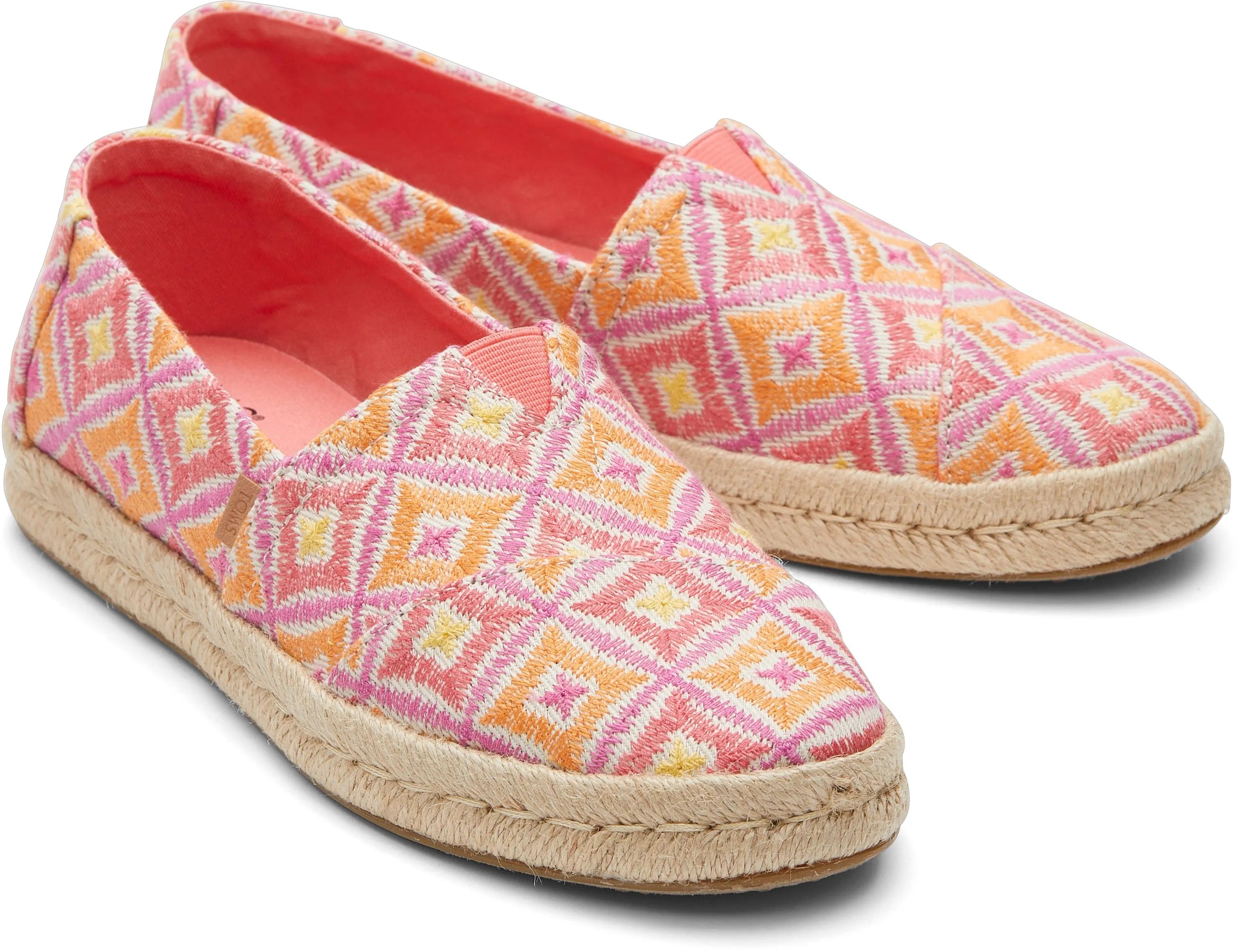 Toms Women Alpargata Rope 2.0 Shell Pink Geo Woven