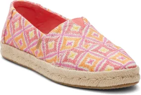 Toms Women Alpargata Rope 2.0 Shell Pink Geo Woven