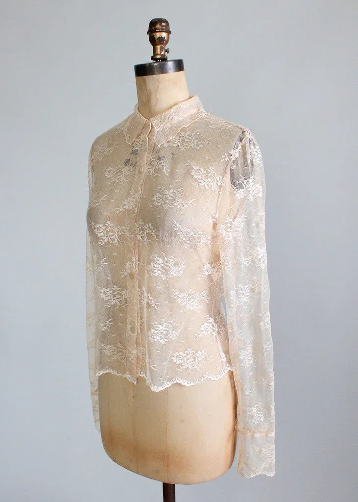 Vintage Sheer Lace Blouse