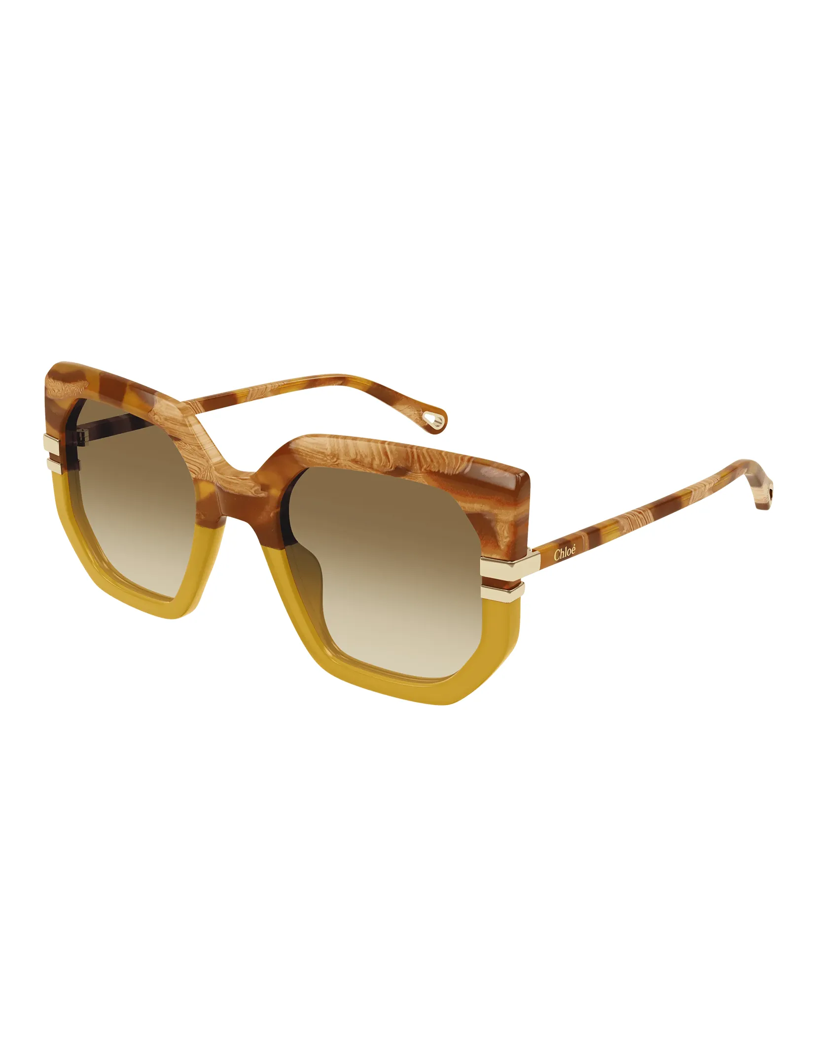 West Oversized Recycled Sunglasses, Havana/Brown