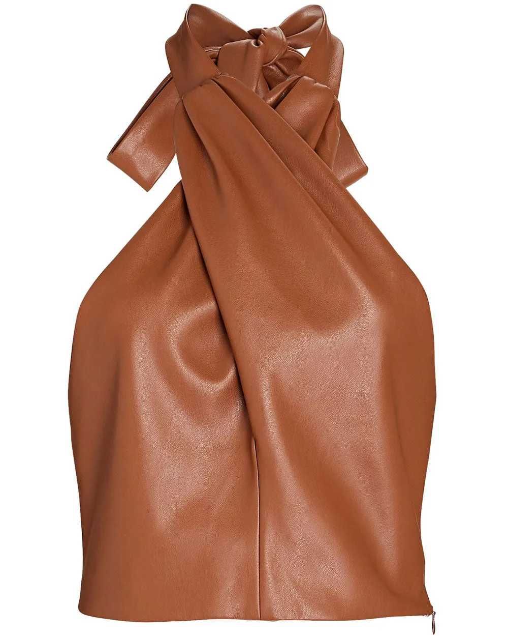 Whiskey Vegan Leather Kai Halter Neck Top